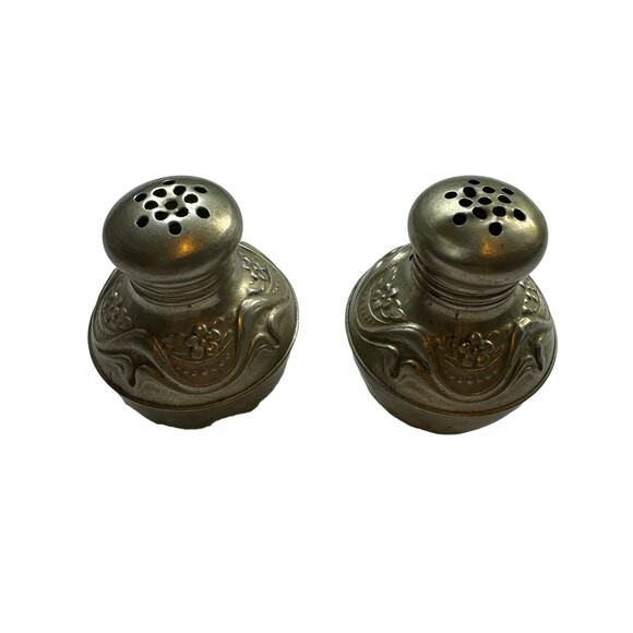Vintage Salt and Pepper Shakers 515 Silver Antique Kitchen Miniature - Picture 2 of 8